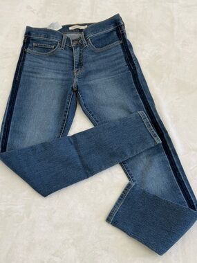 Levi's 311 Skinny Jeans Dark Denim Side Stripe W27 L30
